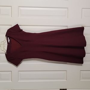Boden womens burgundy fit and flare dress sz 4